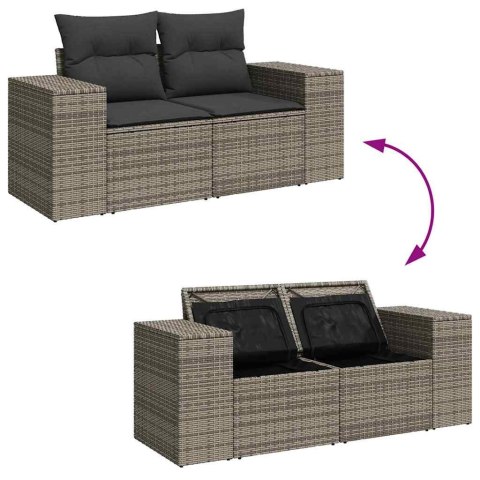 VidaXL Zestaw Sof na Ogród z poduszką 8 pcs Szary Rattan poli