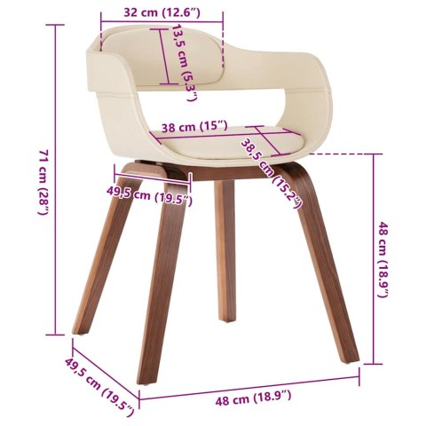 KRZESŁO STOŁOWE BIAŁE GIĘTE DREWNO I SZTUCZNA SKÓRA
