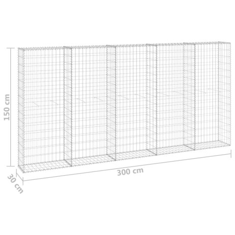 ŚCIANA GABIONOWA GABION Z POKRYWAMI 300X30X150CM