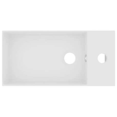 UMYWALKA Z OTWOREM PRZELEWOWYM CERAMIKA MATOWA BIEL