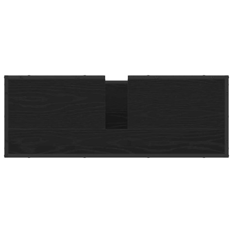 ZESTAW MEBLI ŁAZIENKOWYCH Z PÓŁKĄ Z DRZWIAMI 4 PCS CZARNY DĄB