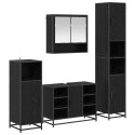 ZESTAW MEBLI ŁAZIENKOWYCH Z PÓŁKĄ Z DRZWIAMI 4 PCS CZARNY DĄB