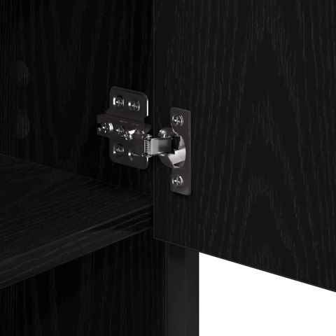 ZESTAW MEBLI ŁAZIENKOWYCH Z PÓŁKĄ Z DRZWIAMI 4 PCS CZARNY DĄB