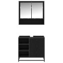 ZESTAW MEBLI ŁAZIENKOWYCH Z SZUFLADĄ Z PÓŁKĄ 2 PCS CZARNY DĄB