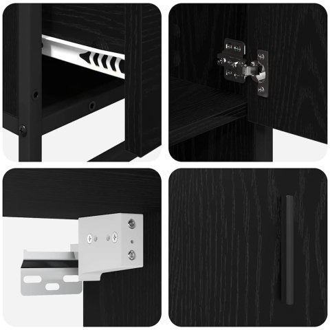 ZESTAW MEBLI ŁAZIENKOWYCH Z SZUFLADĄ Z PÓŁKĄ 3 PCS CZARNY DĄB