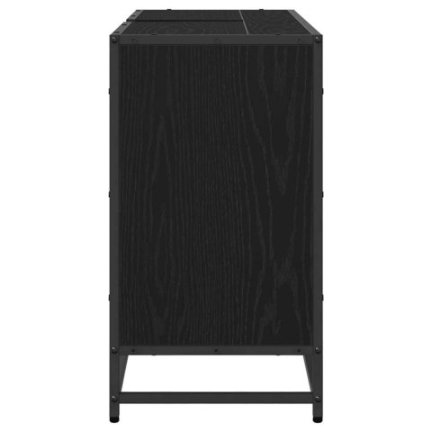 SZAFKA ŁAZIENKOWA Z PRZECHOWYWANIEM CZARNY DĄB 90X33X60CM