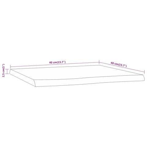 BLAT DO STOŁU 40X40X2,5CM DREWNO AKACJOWE NATURALNA KRAWĘDŹ