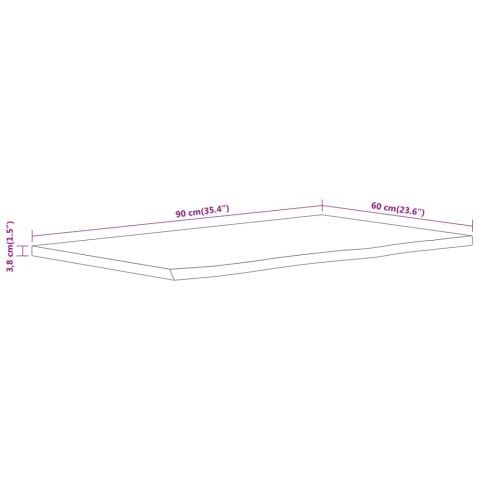 BLAT ŁAZIENKOWY 90X60X3,8CM PROSTOKĄTNY DREWNO AKACJOWE