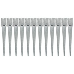 KOŁKI GRUNTOWE 12 SZT. SREBRNE 10X10X76CM STAL