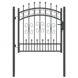 BRAMKA OGRODZENIOWA Z OSTRYM SZCZYTEM SZARY 103X100CM STAL