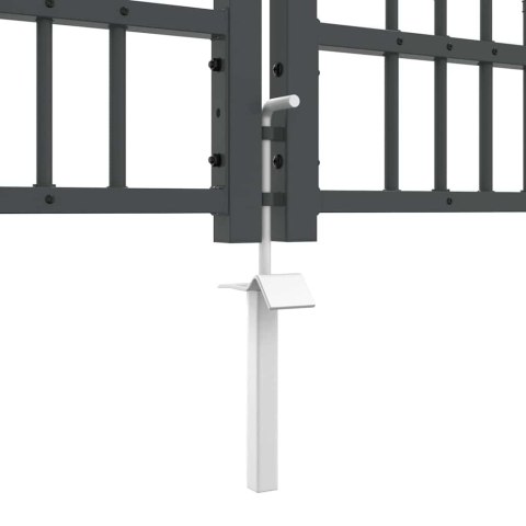 BRAMKA OGRODZENIOWA Z OSTRYM SZCZYTEM SZARY 404X100CM STAL