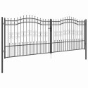 VidaXL Bramka ogrodzeniowa z ostrym szczytem Szary 404 x 150 cm Stal