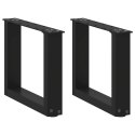 NOGI DO STOLIKA KAWOWEGO W KSZTAŁCIE LITERY U 2 SZT. CZARNE 30X(30-31)CM STAL