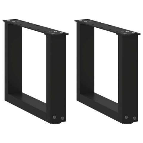 NOGI DO STOLIKA KAWOWEGO W KSZTAŁCIE LITERY U 2 SZT. CZARNE 30X(30-31)CM STAL