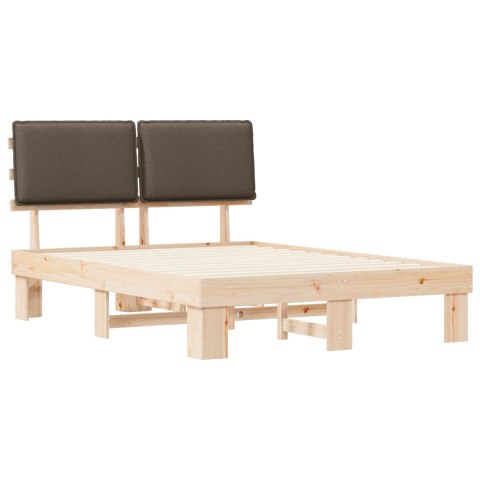 VidaXL Ramka łóżka z tapicerowanym wezgłowiem Ciemnoszary 150 x 200 cm