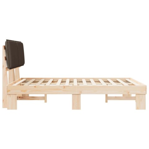 VidaXL Ramka łóżka z tapicerowanym wezgłowiem Ciemnoszary 150 x 200 cm