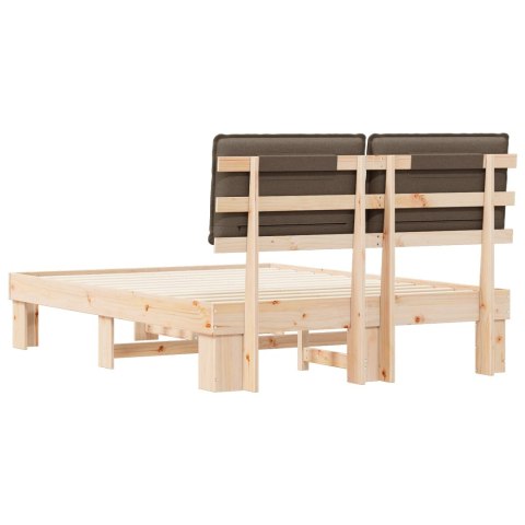 RAMKA ŁÓŻKA Z TAPICEROWANYM WEZGŁOWIEM CIEMNOSZARY 160X200CM