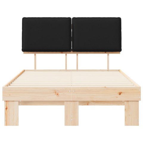 VidaXL Ramka łóżka z tapicerowanym wezgłowiem Czarny 120 x 190 cm