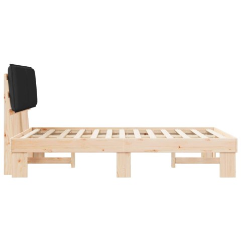 VidaXL Ramka łóżka z tapicerowanym wezgłowiem Czarny 120 x 190 cm