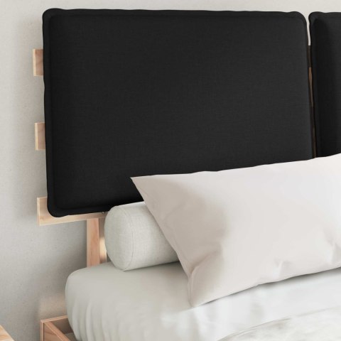 VidaXL Ramka łóżka z tapicerowanym wezgłowiem Czarny 150 x 200 cm