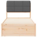 VidaXL Ramka łóżka z tapicerowanym wezgłowiem Ciemnoszary 100 x 200 cm
