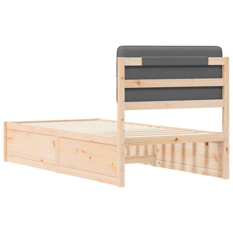 VidaXL Ramka łóżka z tapicerowanym wezgłowiem Ciemnoszary 100 x 200 cm