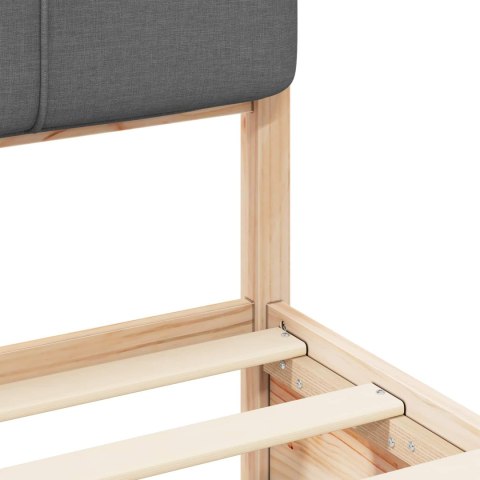 VidaXL Ramka łóżka z tapicerowanym wezgłowiem Ciemnoszary 100 x 200 cm