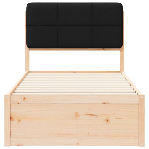 VidaXL Ramka łóżka z tapicerowanym wezgłowiem Czarny 100 x 200 cm