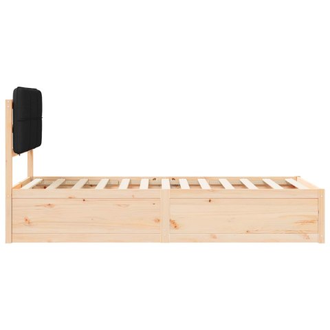 VidaXL Ramka łóżka z tapicerowanym wezgłowiem Czarny 100 x 200 cm