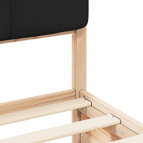 VidaXL Ramka łóżka z tapicerowanym wezgłowiem Czarny 100 x 200 cm