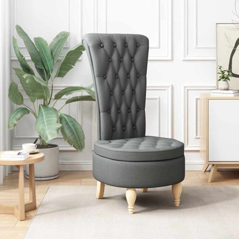 FOTEL TYPU SLIPPER CIEMNOSZARY 56,5X70X110CM TKANINA