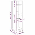 VidaXL Garderoba Czarny dąb 50 x 50 x 200 cm Materiał drewnopochodny