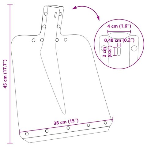 GŁOWICA ŁOPATY 45X38CM ALUMINIUM