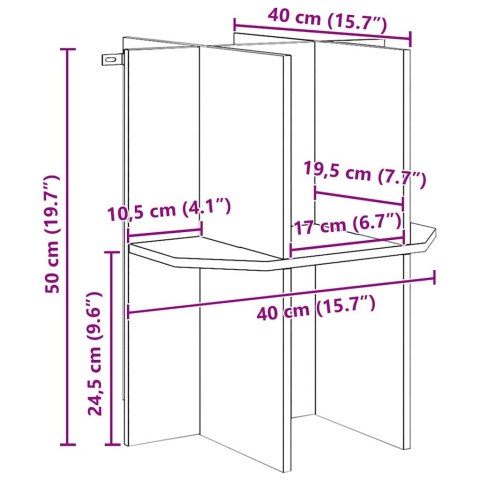 PODSTAWA TERRARIUM Z PÓŁKĄ BRĄZOWY 40X40X50CM OSB