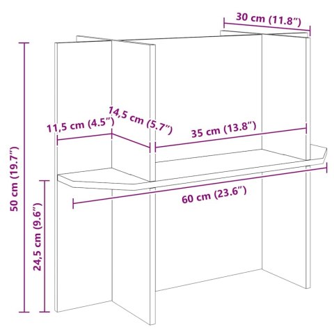 PODSTAWA TERRARIUM Z PÓŁKĄ BRĄZOWY 60X30X50CM OSB