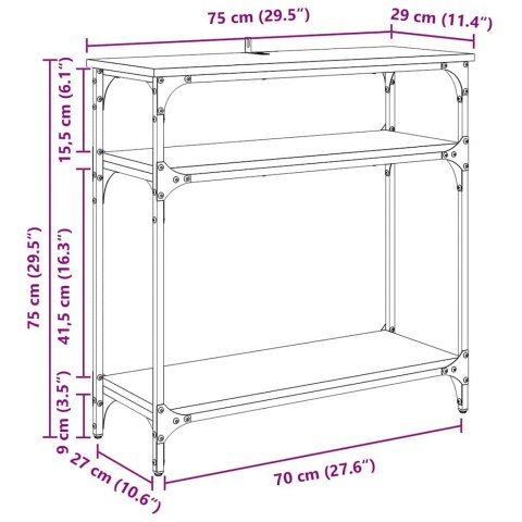 KONSOLA CZARNY DĄB 75X29X75CM