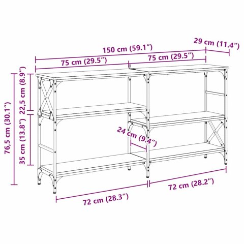 KONSOLA STARE DREWNO 150X29X76.5CM