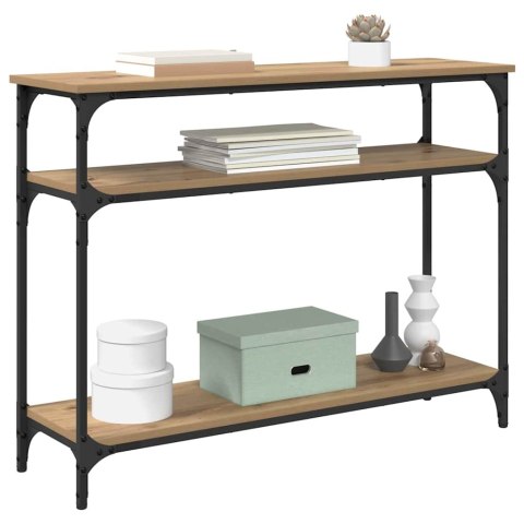 KONSOLA Z PÓŁKĄ DĄB RZEMIEŚLNICZY 100X29X75CM