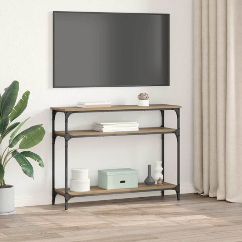 KONSOLA Z PÓŁKĄ DĄB RZEMIEŚLNICZY 100X29X75CM