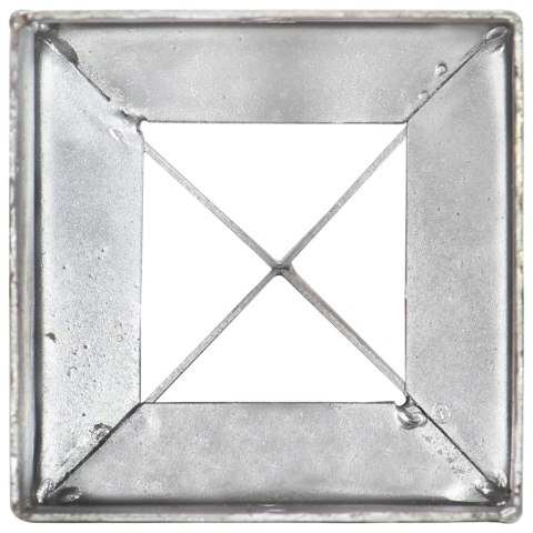 VidaXL Kołki gruntowe, 2 szt., srebrne, 10x10x76 cm, stal