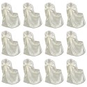 VidaXL Pokrowce na krzesła weselne, 12 szt., kremowe