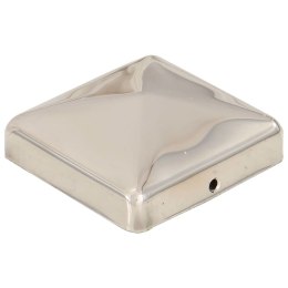 VidaXL Zatyczki na słupki, piramidki, 6 szt., stal nierdzewna, 71x71 mm