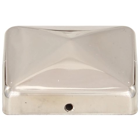 VidaXL Zatyczki na słupki, piramidki, 6 szt., stal nierdzewna, 71x71 mm