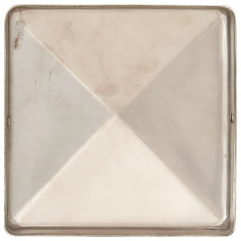 VidaXL Zatyczki na słupki, piramidki, 6 szt., stal nierdzewna, 71x71 mm