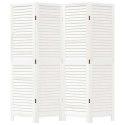 PARAWAN POKOJOWY 4-PANELOWY BIAŁY LITE DREWNO PAULOWNI