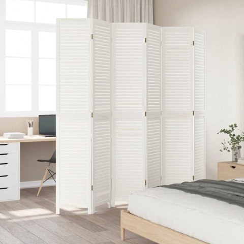PARAWAN POKOJOWY 6-PANELOWY BIAŁY LITE DREWNO PAULOWNI