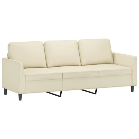 VidaXL 4-osobowa sofa z poduszkami, kremowa, sztuczna skóra