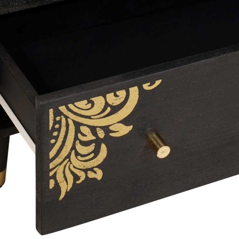 BUFET Z SZUFLADĄ 2 SZT. CZARNY 60X33X75CM DREWNO Z MANGO