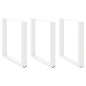NOGI DO STOŁU JADALNEGO W KSZTAŁCIE LITERY U 3 SZT. BIAŁE 80X(72-73)CM STAL
