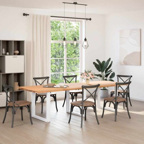 NOGI DO STOŁU JADALNEGO W KSZTAŁCIE LITERY U 3 SZT. BIAŁE 80X(72-73)CM STAL